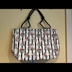 Farmhouse floral Striped handbag